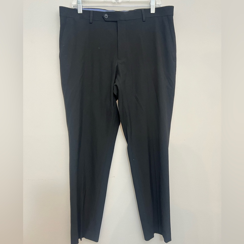 Tommy Hilfiger Black Dress Pants with Signature Tricolor Trim